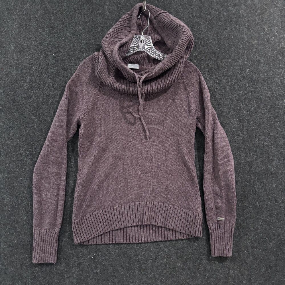 Columbia Sweater Women's Medium Purple Cowl Neck Funnel Ribbed Hem Raglan Knit